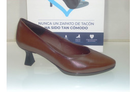 SALON PIEL NAPA MARRON TACON 4,5 CM PLANTA ACOLCHADA TOTAL FLEX