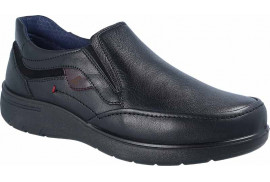 MOCASIN PIEL NAPA NEGRO ELASTICOS LATERALES,PISO GOMA