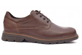 BLUCHER PIEL NOBUK ENGRASADO MARRON,CORDONES 4 OJETES,PISO GOMA