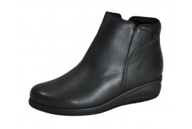 BOTIN VACUNO NEGRO PALA LISA,CREMALLERA INTERIOR,CUÑA 3 CM GOMA