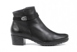 BOTIN NAPA NEGRO,CREMALLERA LATERAL,ADORNO CHAPA,TACON 3CM