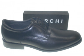 BLUCHER LISO CABRA NEGRO 4 OJETES. PISO GOMA