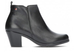 BOTIN PIEL NAPA NEGRO PALA LISA CREMALLERA INTERIOR, PISO GOMA TACÓN 5CM, PLANTILLA EXTRAIBLE