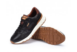 DEPORTIVO PIEL NAPA NEGRA CORDONES,TALON COMBINADO MARRON,PLANTILLA EXTRAIBLE,PISO GOMA