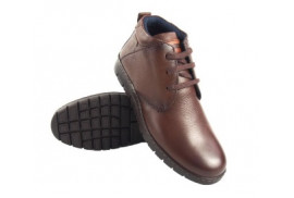 BOTIN SAFARI PIEL NAPA MARRON CORDONES 3 OJETES PISO GOMA