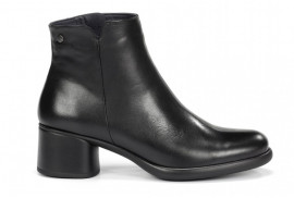 BOTIN NAPA NEGRO, PALA LISA, CREMALLERA LATERAL, TACON FORRADO 4CM