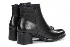 BOTIN NAPA NEGRO, PALA LISA, CREMALLERA LATERAL, TACON FORRADO 4CM