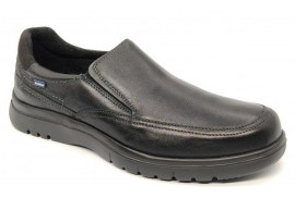 MOCASIN NAPA PIEL NEGRO ELASTICOS LATERALES, PISO ULTRALIGHT PLANTILLA EXTRAIBLE