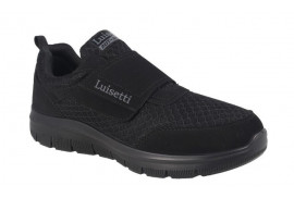 DEPORTIVO NEGRO TIPO SKECHERS BELCRO PLANTILLA ACOLCHADA, PISO GOMA NEGRO ANTIDESLIZANTE