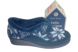 ZAPATILLA PUNTO AZUL,ESTRELLA POLAR,ESCOTE V,CUÑA MEDIA PISO GOMA