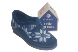 ZAPATILLA PUNTO AZUL,ESTRELLA POLAR,ESCOTE V,CUÑA MEDIA PISO GOMA