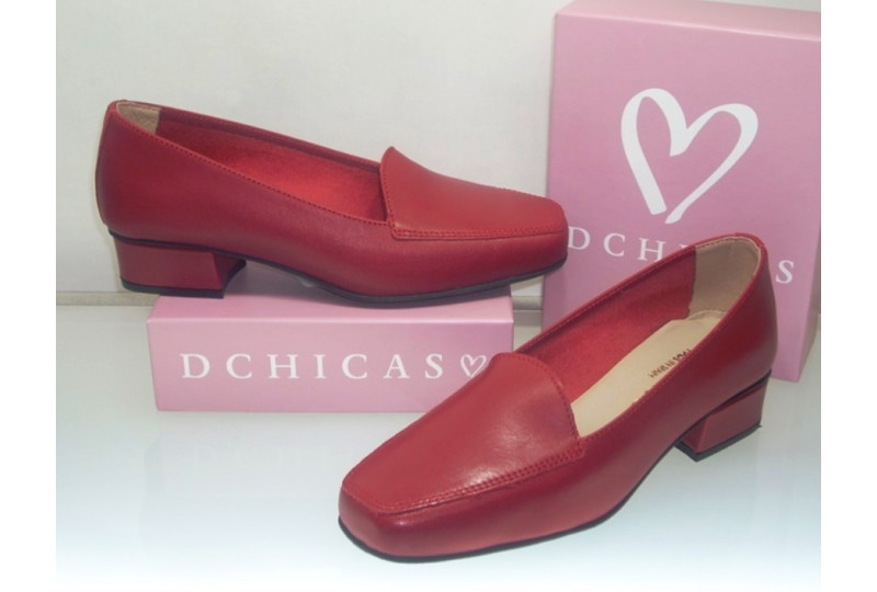 D CHICAS MOCASIN PIEL ROJO...