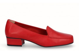 D CHICAS MOCASIN PIEL ROJO TACONCITO 3CM