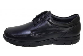  REBAJADO / PITILLOS BLUCHER PIEL NAPA NEGRO BORDON, 4 OJETES, PISO GOMA