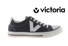 VICTORIA,ZAPATILLA BASKET LONA AZUL PUNTERA GOMA,V LATERAL BLANCA,PISO GOMA