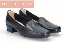 D CHICAS MOCASIN PIEL  NEGRO TACONCITO 3CM