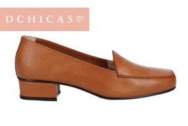 D CHICAS MOCASIN PIEL CUERO TACONCITO 3CM