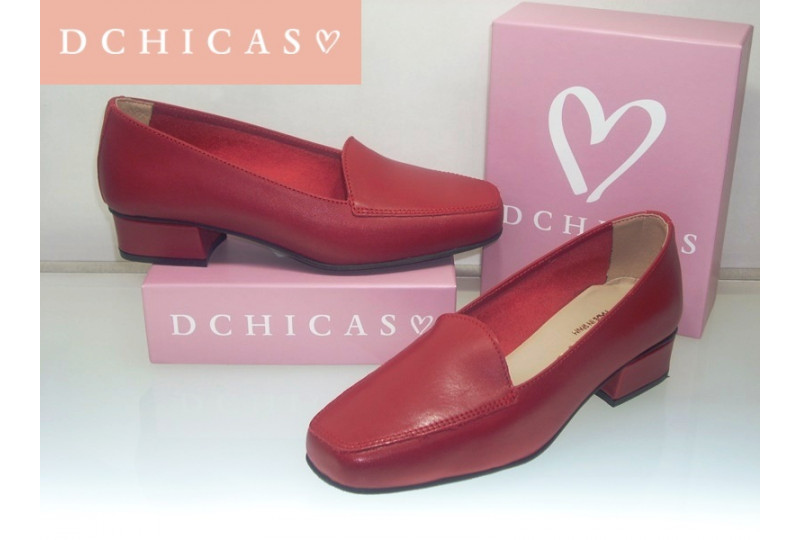 D CHICAS MOCASIN PIEL ROJO...