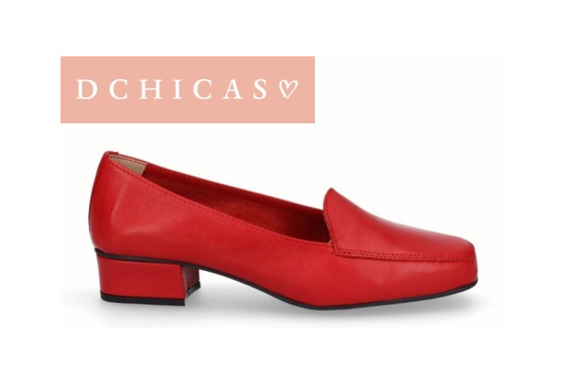 D CHICAS MOCASIN PIEL ROJO...