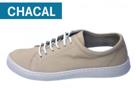 ZAPATO DEPORTIVO PIEL NAPA CREMA,CORDONES ELASTICOS,PISO CASCO GOMA PLANTILLA EXTRAIBLE PIEL