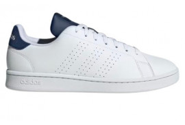 DEPORTIVO BLANCO/MARINO ADVANTAGE TIPO STAN SMITH, PISO GOMA