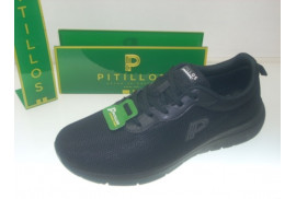 DEPORTIVO CORDONES TIPO SKECHERS NEGRO/PISO NEGRO