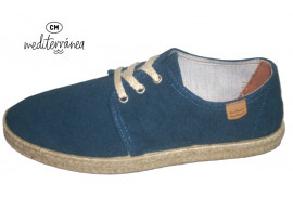 50041 Calzamur. Blucher lona azul cordones banda yute, piso goma