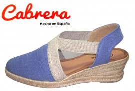 VALENCIANA LONA JEANS ELASTICOS EMPEINE, CUÑA YUTE 5CM