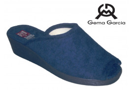 7111 Gema García. Pala rizo algodón marino, cuña 3cm piso goma