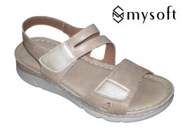 SANDALIA PLATINO GRABADA,PALA VELCRO,TIRA CRUZADA EMPEINE,PISO GOMA