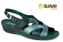 SAND.PIEL PALA OCHO COMBI NEGRO/PLOMO PLANTILLA EXTRAIBLE PISO GOMA