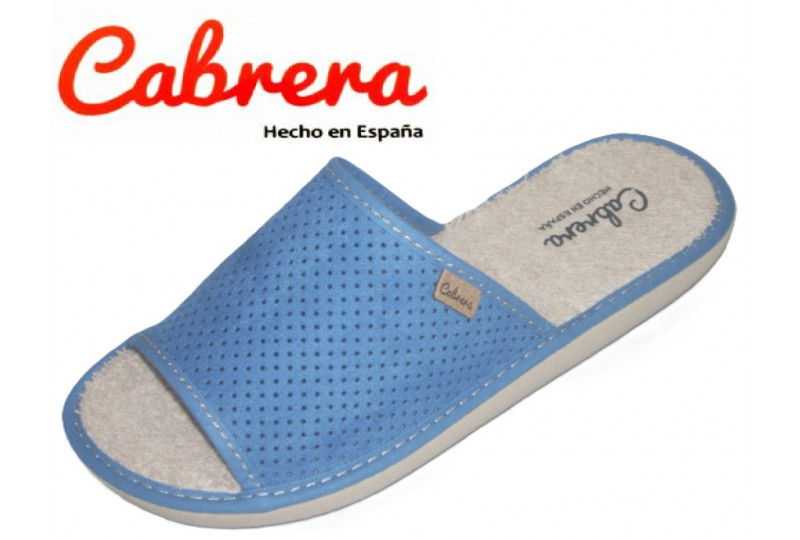 Zapatilla Cabrera de señora en antelina jeans con piso parquet