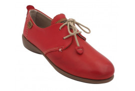 BLUCHER PIEL 48HRS NAPA ROJO 2 OJETES PISO GOMA