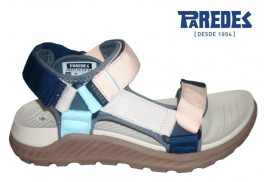 CALIFORNIANA TIRAS TEXTIL AZUL-SALMON BELCROS PALA Y TRASERO, PISO GOMA