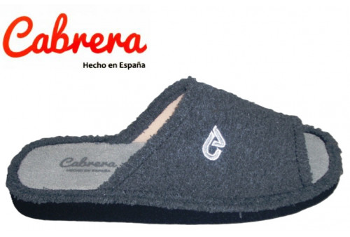Vista lateral zapatilla de casa Cabrera hombre color gris marengo