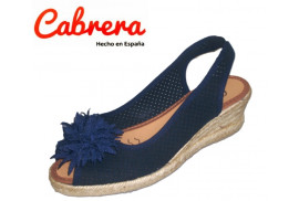 SALON DESPUNTADO TIRA TRASERA PICADO ANTELINA MARINO POM POM CUÑA YUTE 4CM
