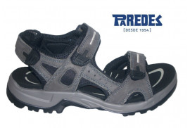 CALIFORNIANA PIEL NOBUCK ENGRASADO GRIS 3 BELCROS, PISO GOMA TRECKING
