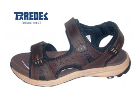 CALIFORNIANA BELCROS PIEL NOBUCK ENGRASADO MARRON, PISO GOMA TRECKING
