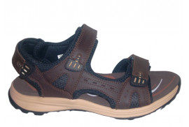 CALIFORNIANA BELCROS PIEL NOBUCK ENGRASADO MARRON, PISO GOMA TRECKING