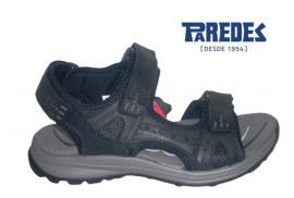 CALIFORNIANA BELCROS PIEL NOBUCK ENGRASADO NEGRO, PISO GOMA TRECKING