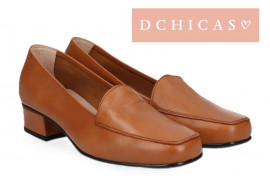 D CHICAS MOCASIN PIEL CUERO TACONCITO 3CM