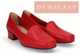 D CHICAS MOCASIN PIEL ROJO TACONCITO 3CM