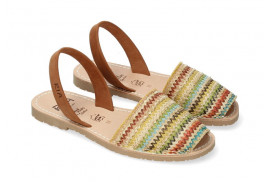 MENORQUINA RAFIA MULTICOLOR, PISO GOMA