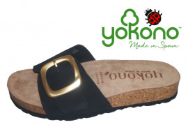 PALA PIEL NOBUK ENGRASADO NEGRO, ADORNO HEBILLA, PISO CORCHO PLANTA ACOLCHADA