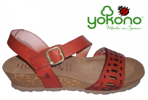 Sandalia piel Yokono nuez