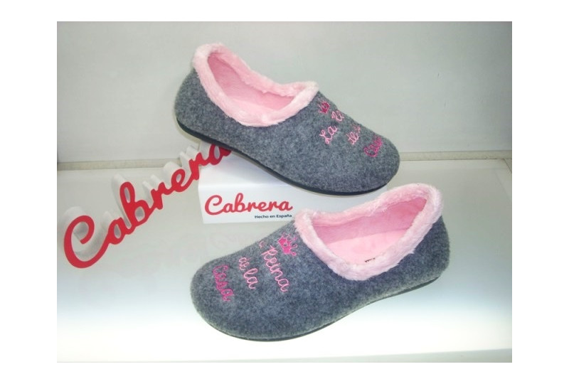 CONFORTABLE LANA GRIS/ROSA...