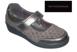 38612 Doctor Cutillas. Mercedes velcro acolchada taupe, plantilla extarible piso ultralight
