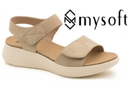 25M364 MY SOFT. Fraylera californiana beige dos tiras velcro piso goma