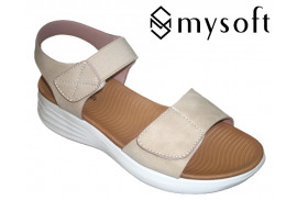 25M364 MY SOFT. Fraylera californiana beige dos tiras velcro piso goma
