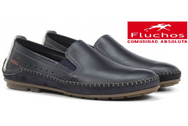 Mocasín Fluchos con plantilla extraíble en piel napa marina